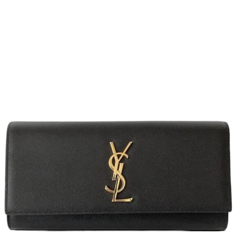 AUTHENTIC YSL Saint Laurent Monogram Kate Cassandre Clutch Cavier Leather Mint!! - Picture 8 of 16